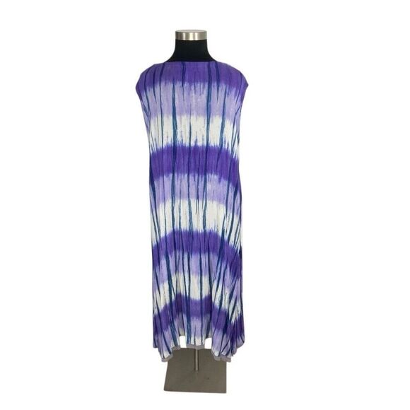 Modesce 3X Purple Tie-Dye Dress ALTERED Boho Hippie Festival Art to Wear Fits 4X - Picture 3 of 9